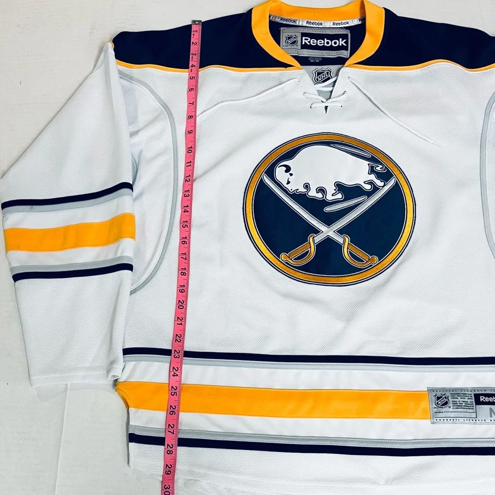 NHL Reebok Buffalo Sabres Men’s Hockey White Jersey White Jersey   SIZE. M - Picture 9 of 13